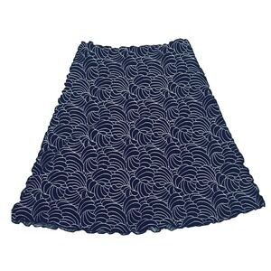 HAYSTACKS black white floral texture minimalist stretch A line skirt polyamide S